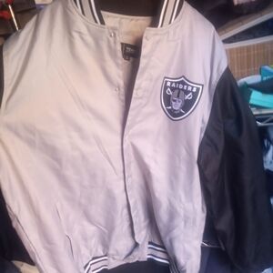 Raiders XXXXL NFL Team Jacket with Gray and White